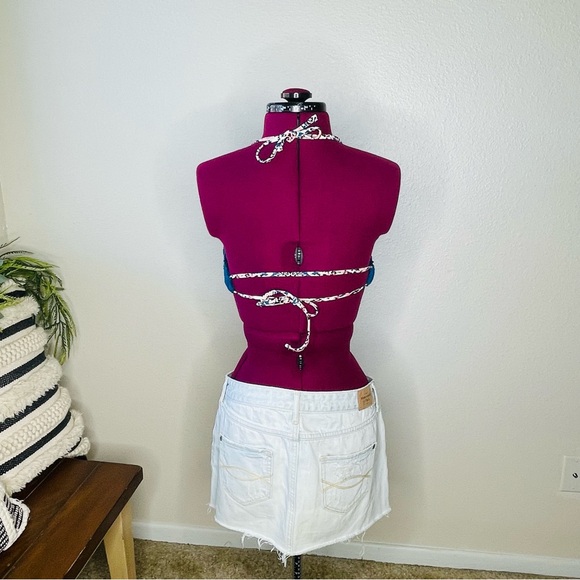 Blue crochet bathing suit top - size XS - Picture 3 of 5